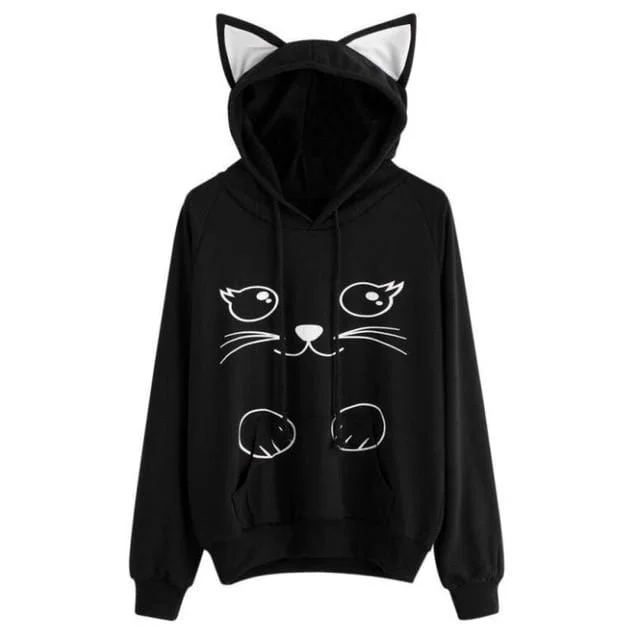 cat face hoodie