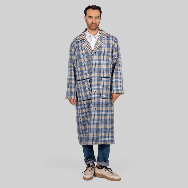 Handwoven Reversible Plaid Coat