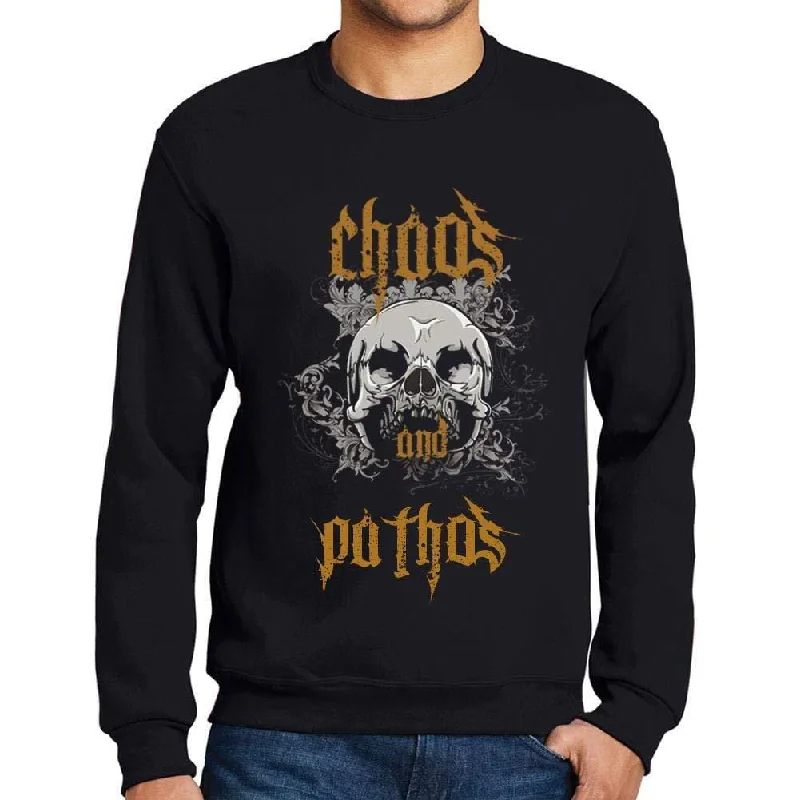 Ultrabasic - Homme Imprimé Graphique Sweat-Shirt Chaos and Pathos Noir Profond