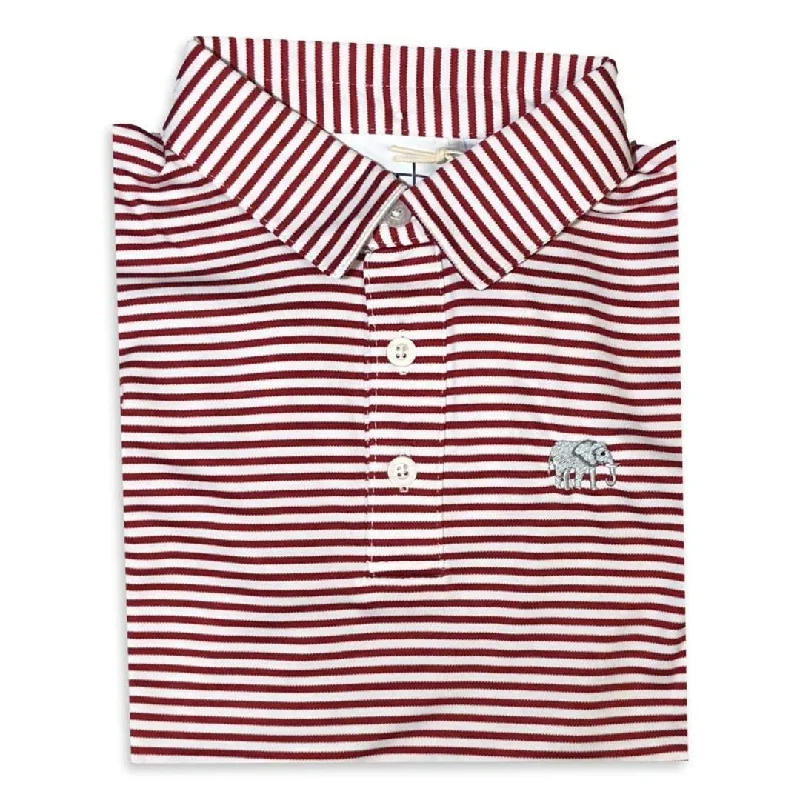 Elephant Cardinal Striped Polo