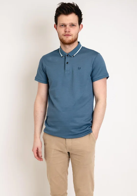 XV Kings by Tommy Bowe Burnham Tipped Polo Shirt, Sky Haze