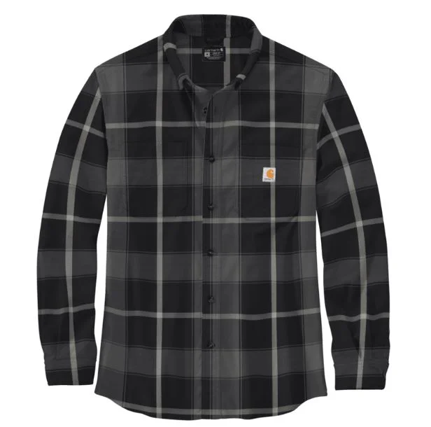 Relaxed Fit  Midweight Flannel Long-Sleeve Plaid Shirt Big