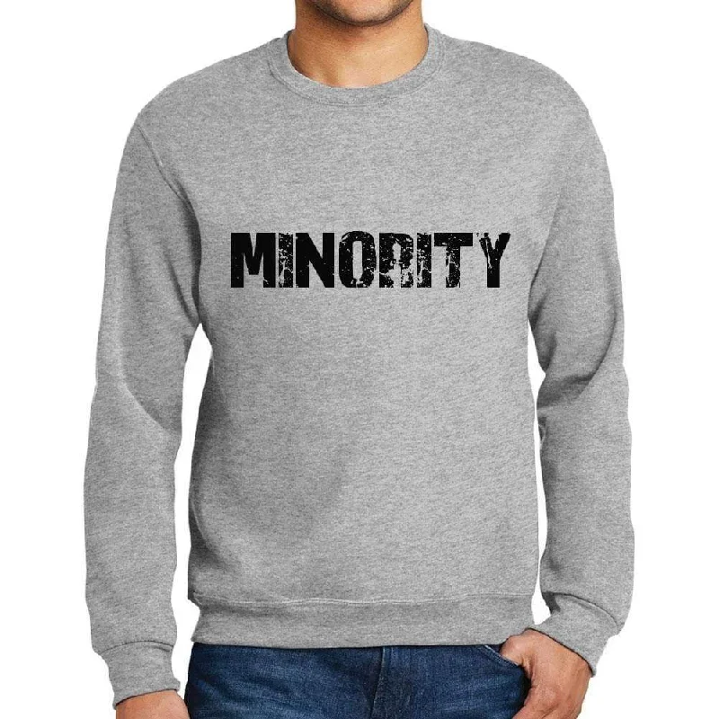 Men's Printed Graphic Sweatshirt Popular Words MINORITY Grey Marl