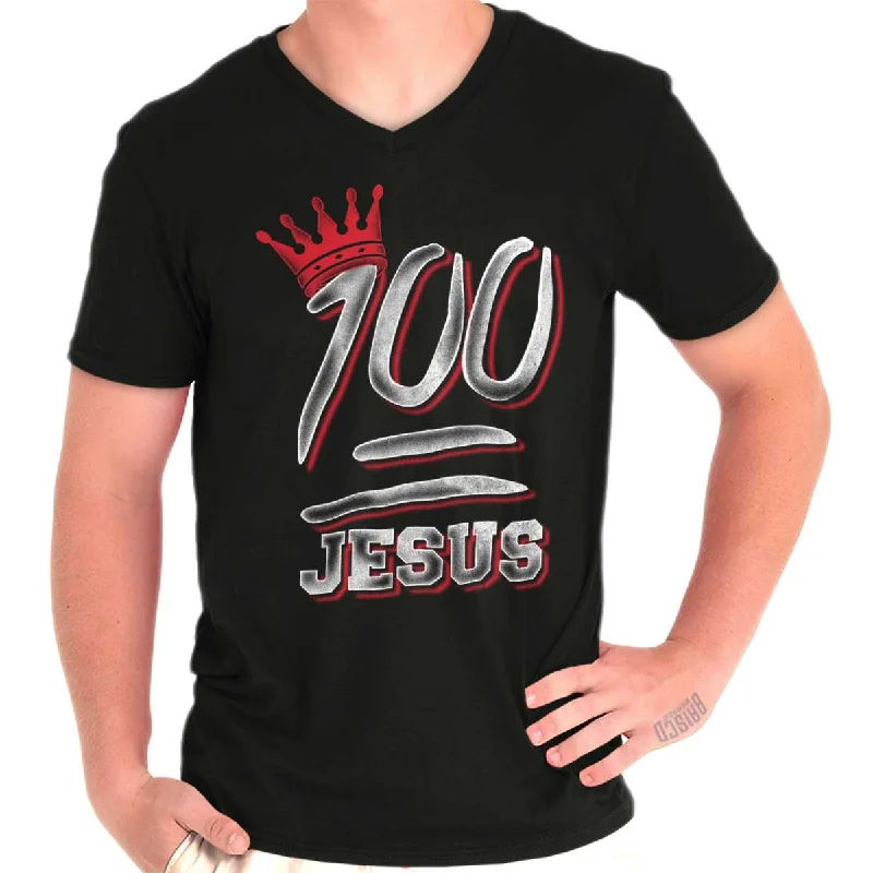 100 Jesus V-Neck T-Shirt