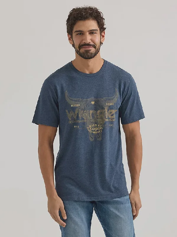 MENS WRANGLER STEERHEAD LOGO SAPPHIRE TSHIRT