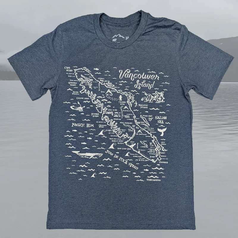 Adult Unisex Van Isle Map Graphic Tee