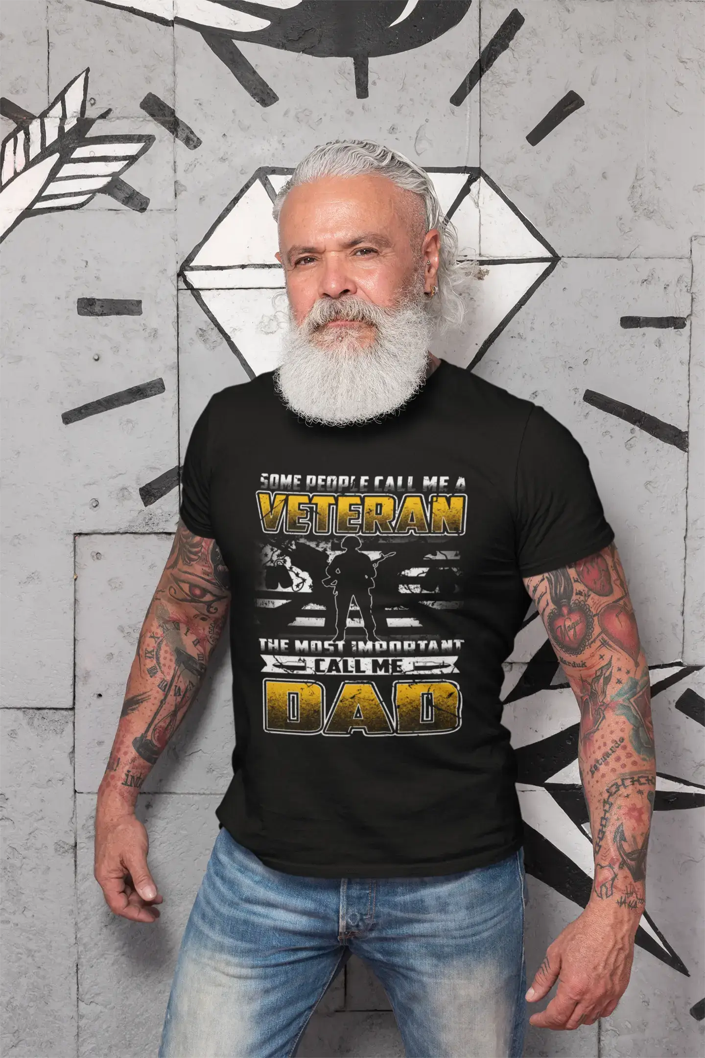 ULTRABASIC Men's T-Shirt The Most Important Call Me Veteran - Funny Dad Tee Shirt