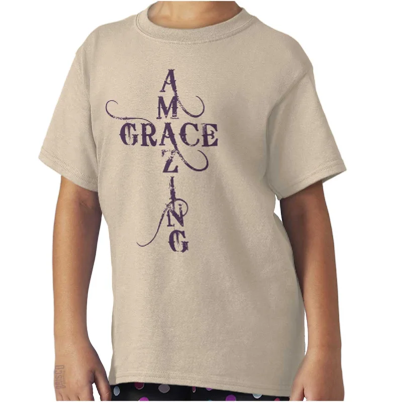 Amazing Grace Script Youth T Shirt