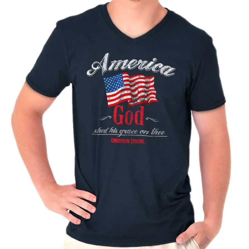 America God V-Neck T Shirt