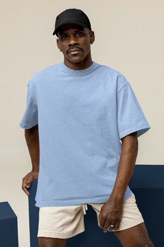 Basic Oversized T-shirt for Men: Snow Blue