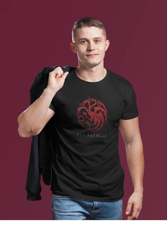 "BLOOD AND FIRE-GAME OF THRONES" - HALF SLEEVE T-SHIRTS