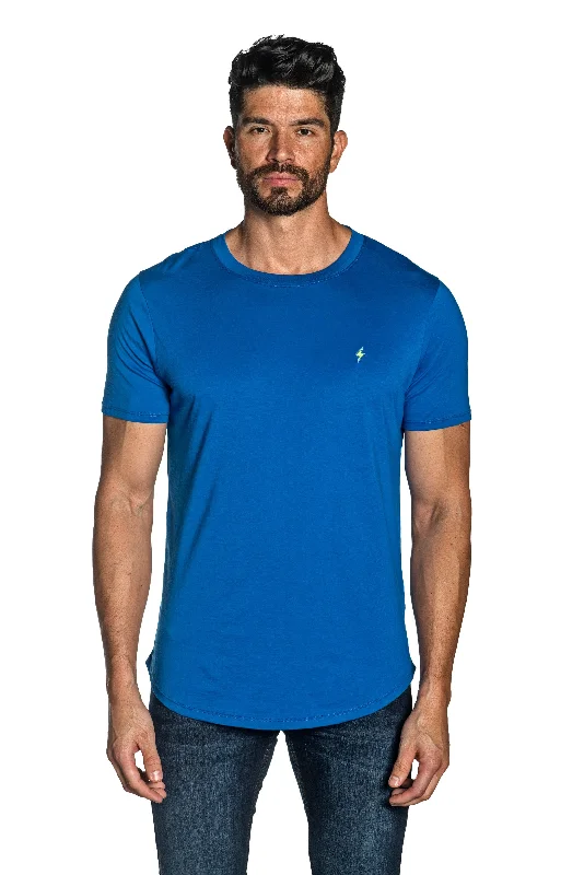 Blue Mens Tee With Lightning Embroidery TEE-38