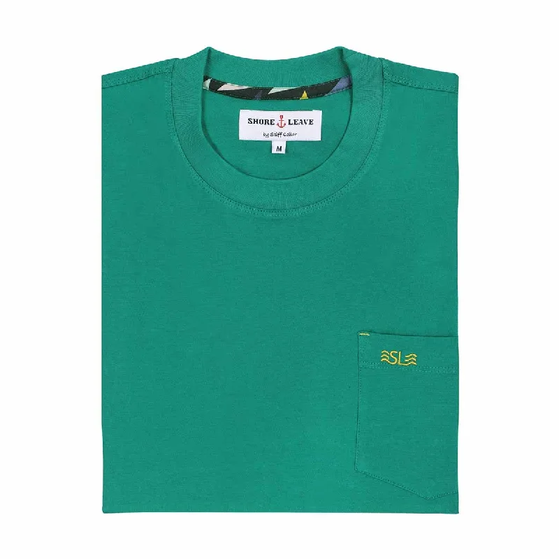 Bottle Green Round Neck Premium Washed T-Shirt