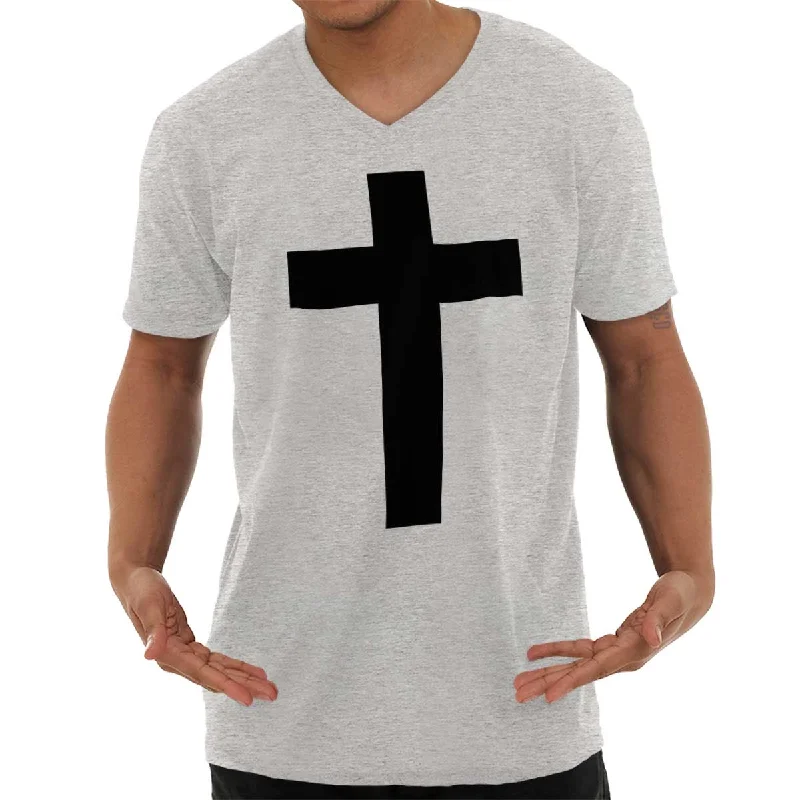 Cross V-Neck T Shirt