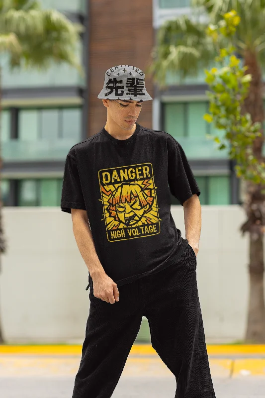 Demon Slayer- Zenitsu High Voltage: Anime- Oversized T-Shirts