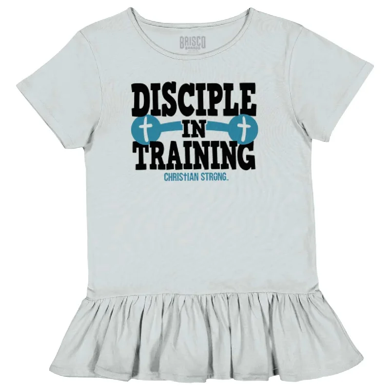 Disciple In Training Toddler Ruffle Bottom T-shirt