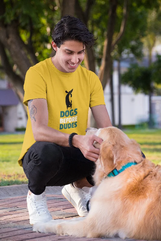 "DOGS BEFORE DUDES " - HALF-SLEEVE T-SHIRTS