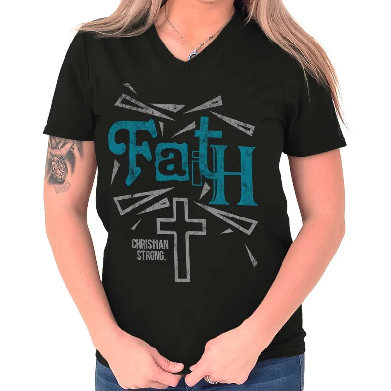 Faith Cross V-Neck T-Shirt