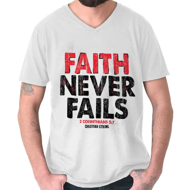 Faith Never Fails V-Neck T-Shirt