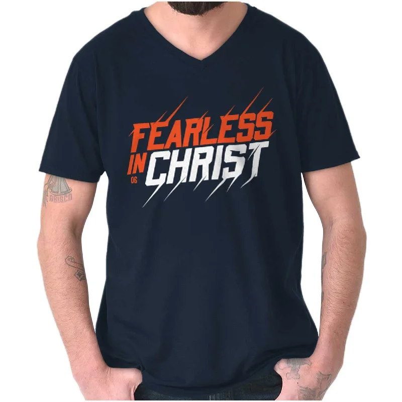 Fearless in Christ V-Neck T Shirt