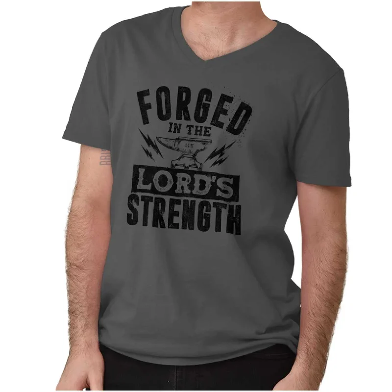 Forged in the Lord V-Neck T Shirt