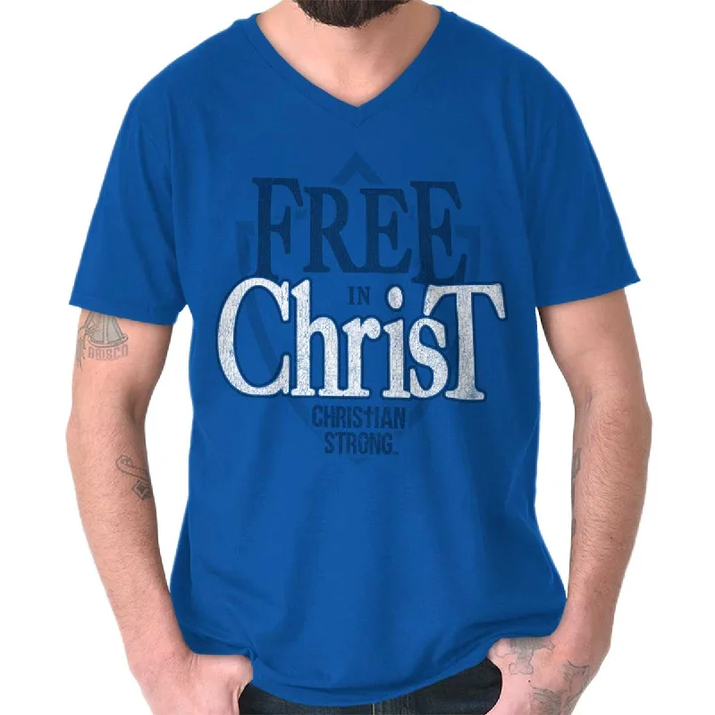 Free In Christ V-Neck T-Shirt