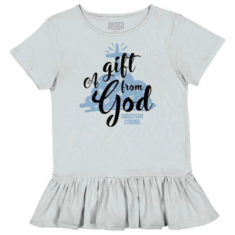 Gift From God Toddler Ruffle Bottom T-shirt