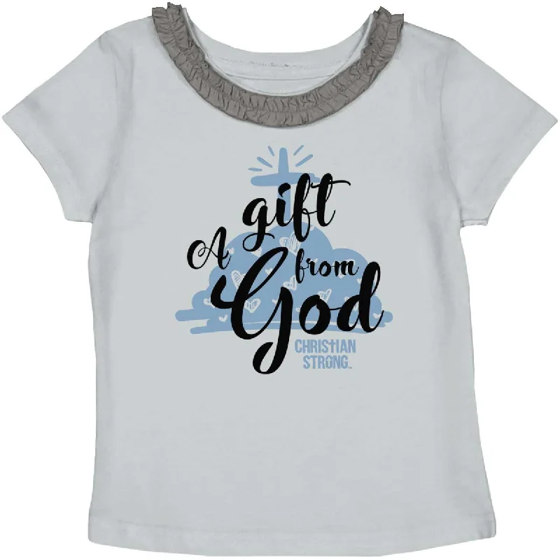 Gift From God Toddler Ruffled Trim T-Shirt