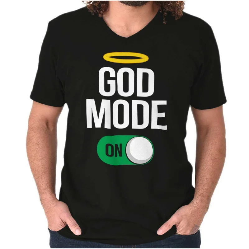 God Mode On V-Neck T Shirt