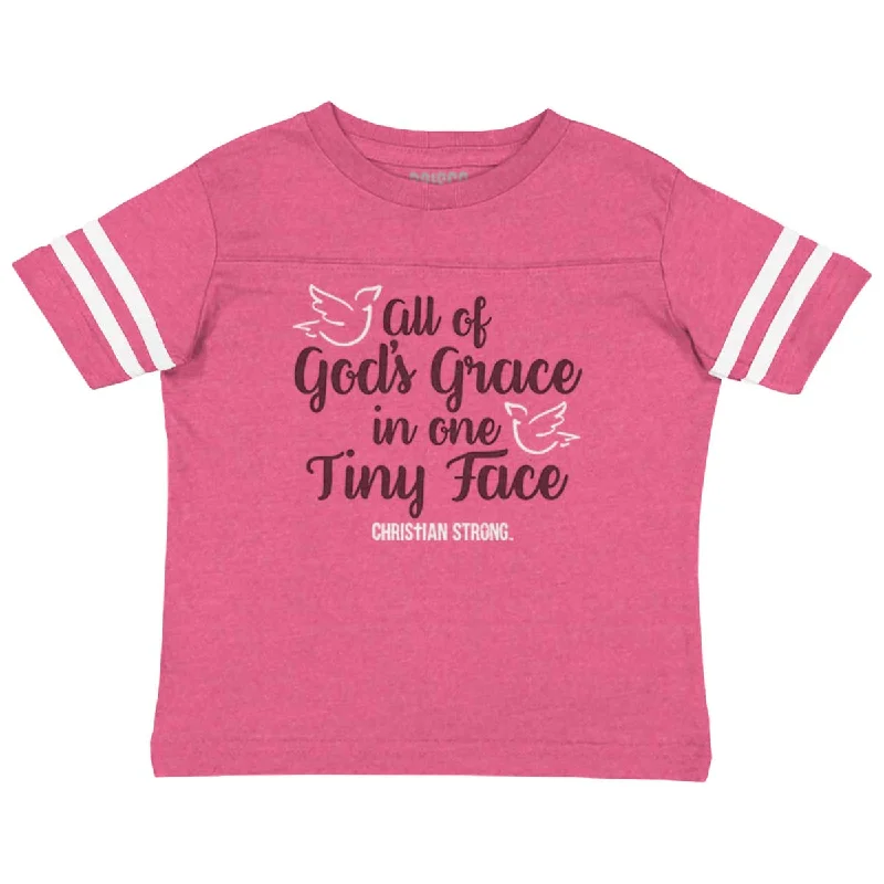 Gods Grace Tiny Face Toddler Football Jersey T-shirt