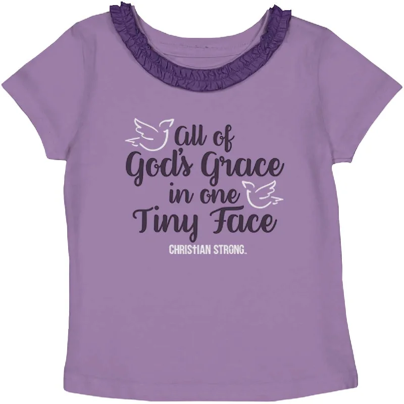 Gods Grace Tiny Face Toddler Ruffled Trim T-Shirt