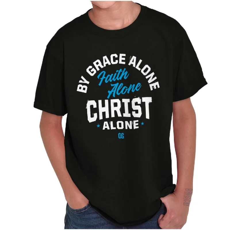 Grace Faith Christ Alone Youth T Shirt