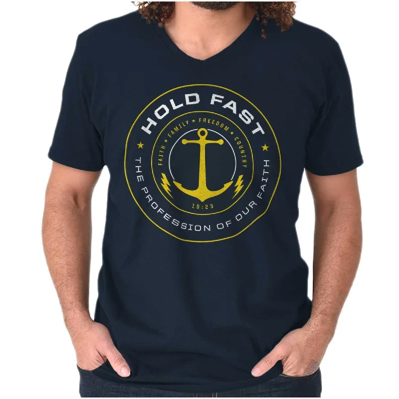 Hold Fast to Faith V-Neck T Shirt