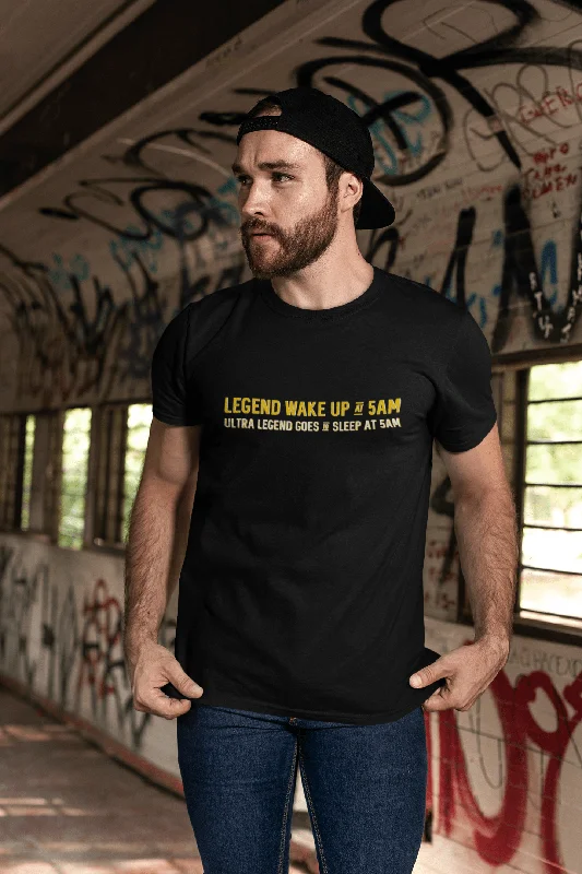 LEGENDS WAKE UP - Slogan Half Sleeve T-shirts