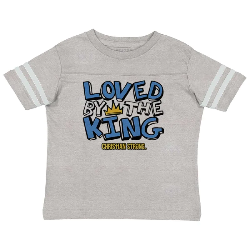 Loved By The King Toddler Football Jersey T-shirt