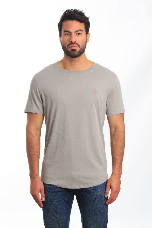 Mens Grey T-Shirt Tee-122