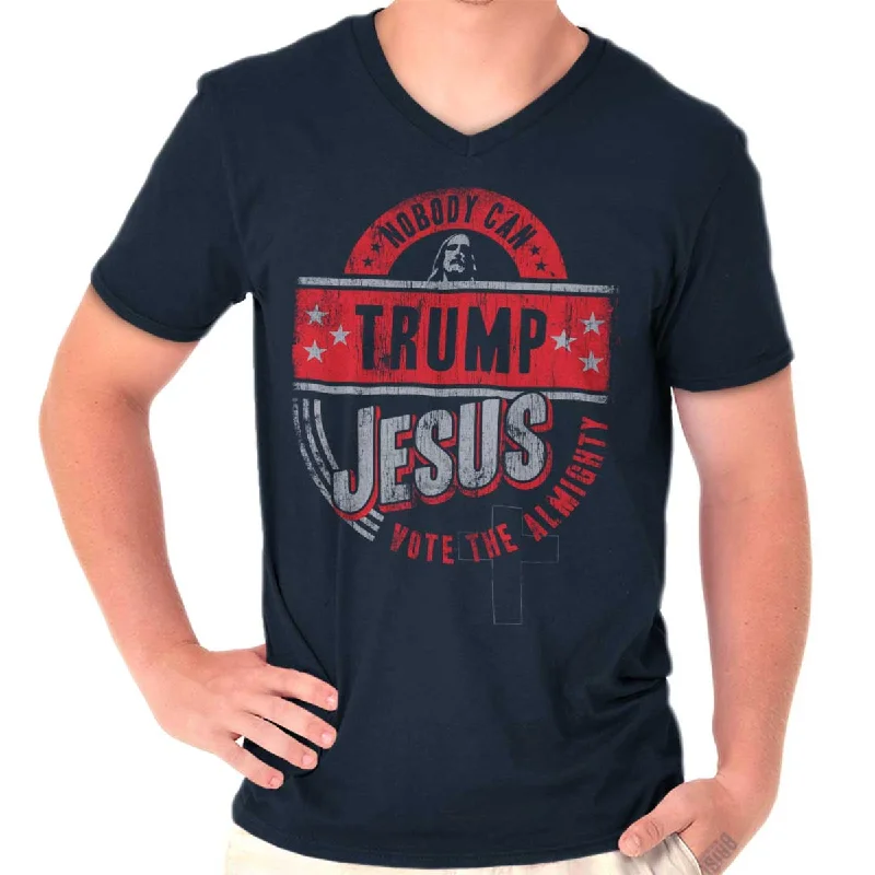 Nobody Can Trump Jesus V-Neck T-Shirt