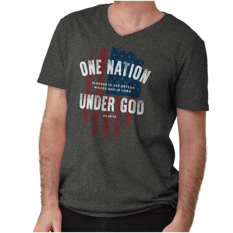 One Nation Under God V-Neck T Shirt