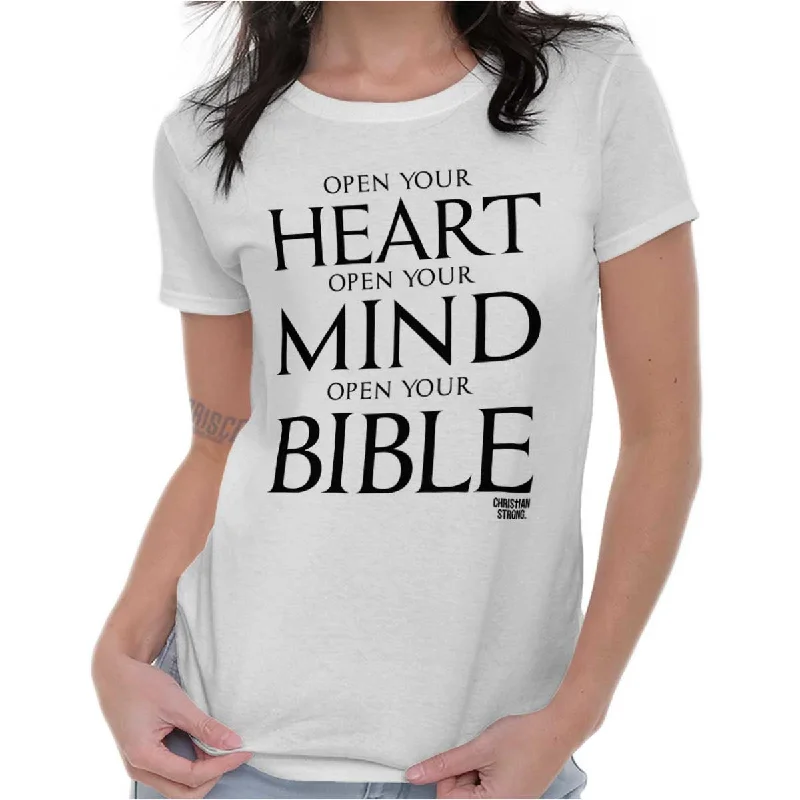 Open Your Bible Ladies T Shirt