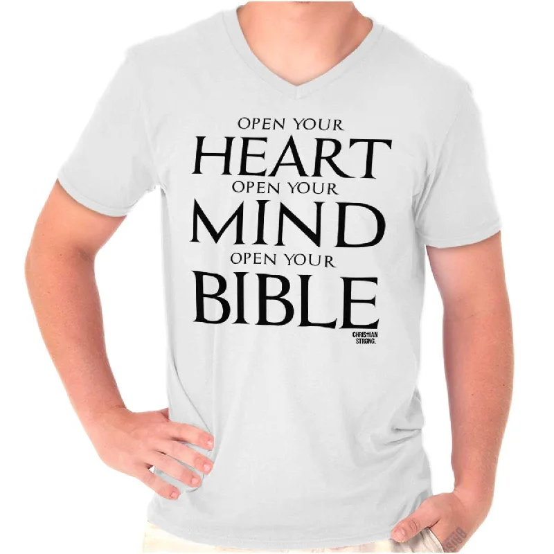 Open Your Bible V-Neck T Shirt