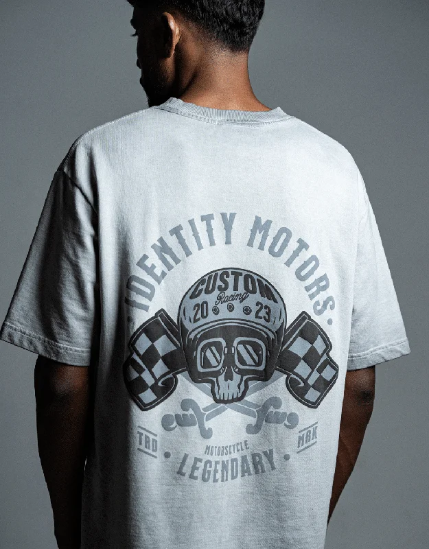 Identity Motors | Cold Processed Dyeing | Identity Is Everything | Oversized T-shirt | Light Grey