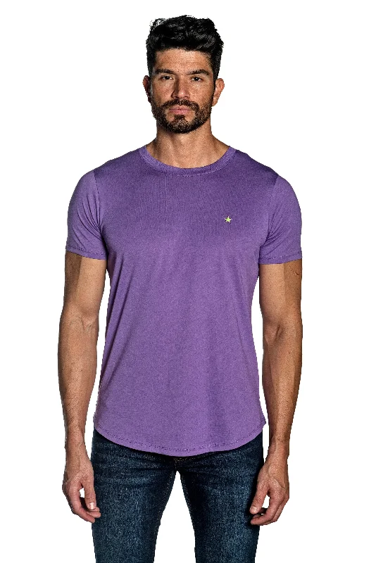 Purple Mens Tee With Star Embroidery TEE-24