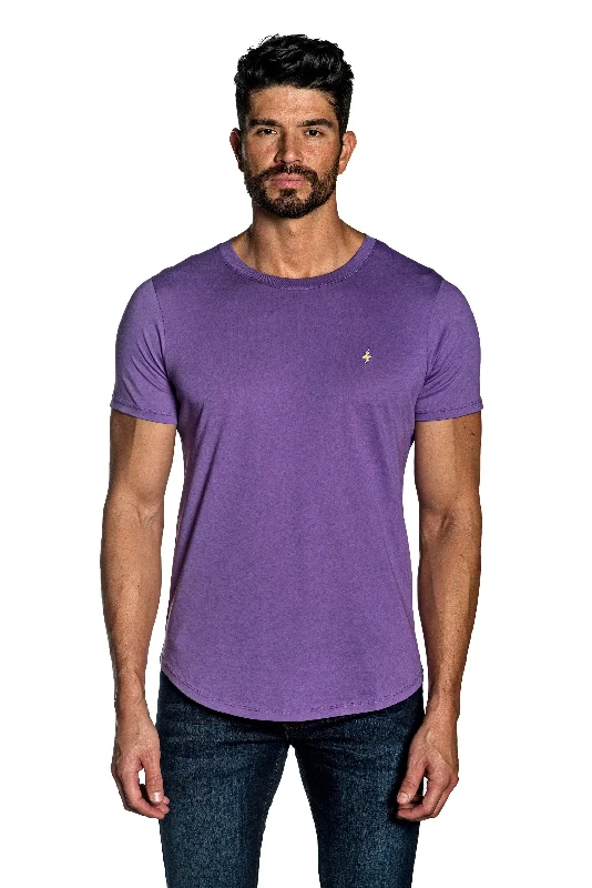 Purple Mens Tee With Lightning Embroidery TEE-34