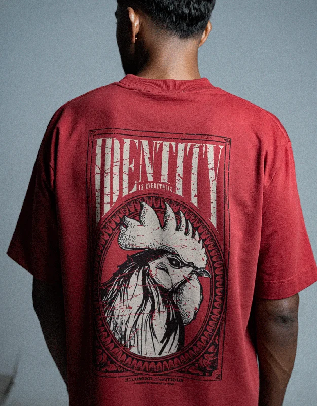 Rooster| Pigment Print | Identity Is Everything | Oversized | Brick Red