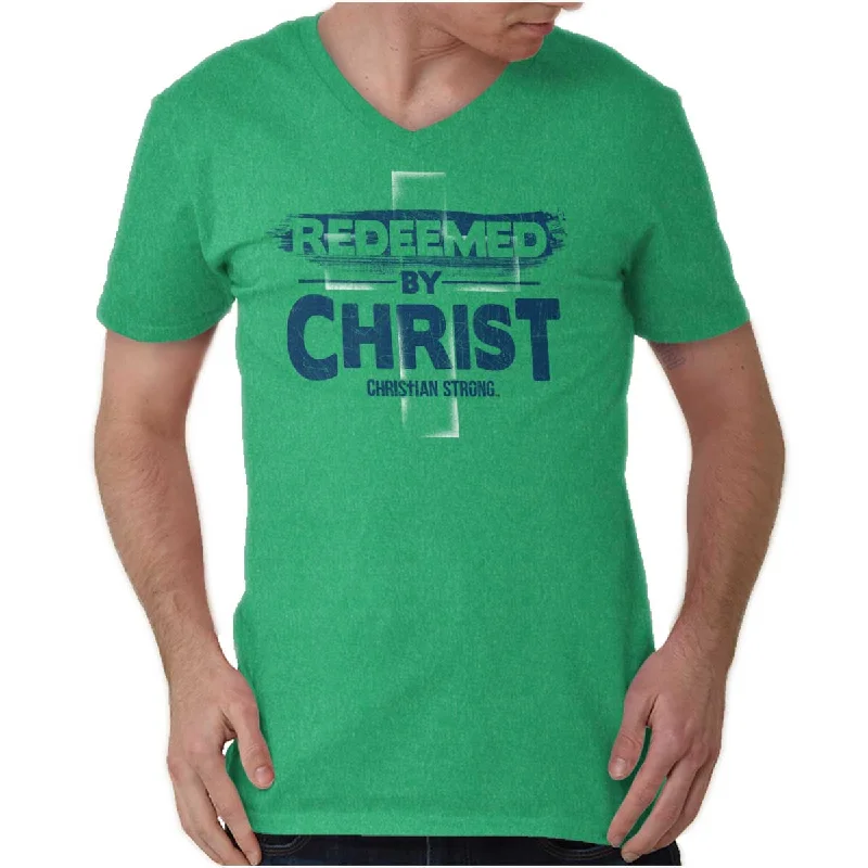 Sacrificed By Christ V-Neck T Shirt