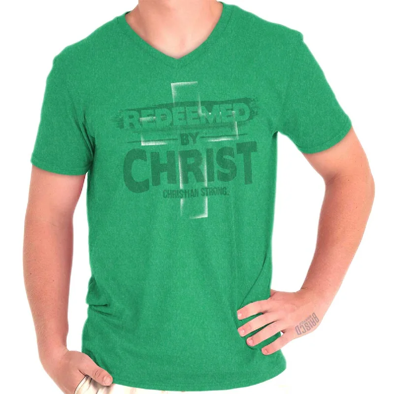 Sacrificed By Christ V-Neck T Shirt