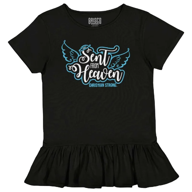 Sent From Heaven Toddler Ruffle Bottom T-shirt