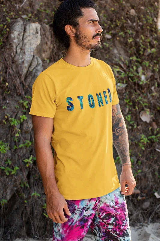 STONED HALF-SLEEVE T-SHIRT (YELLOW)