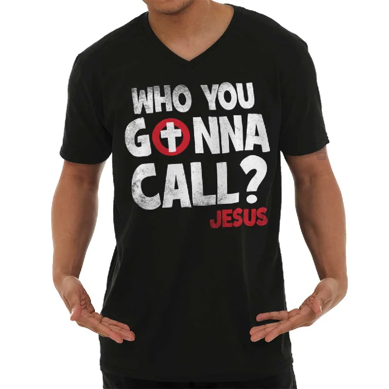 Who You Gonna Call V-Neck T-Shirt