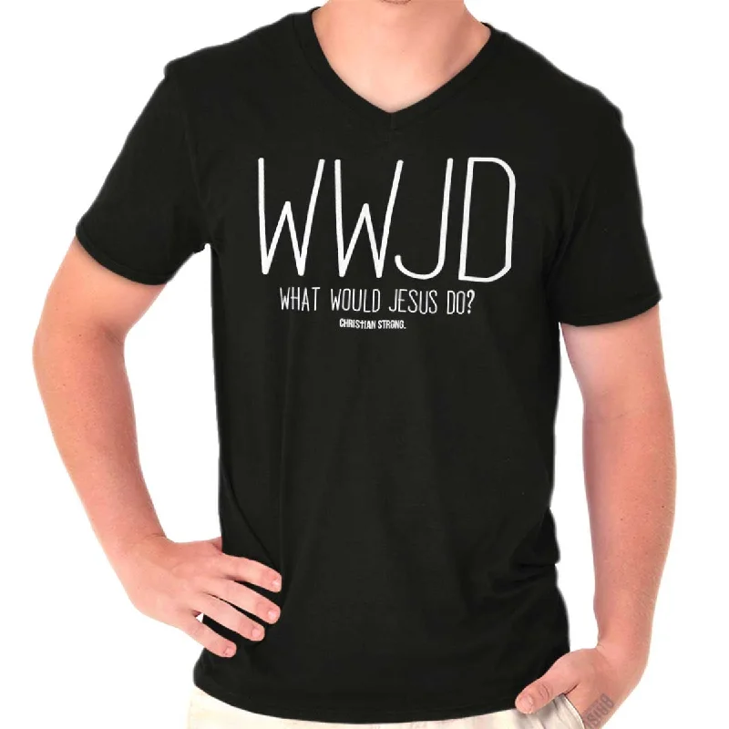 WWJD V-Neck T Shirt